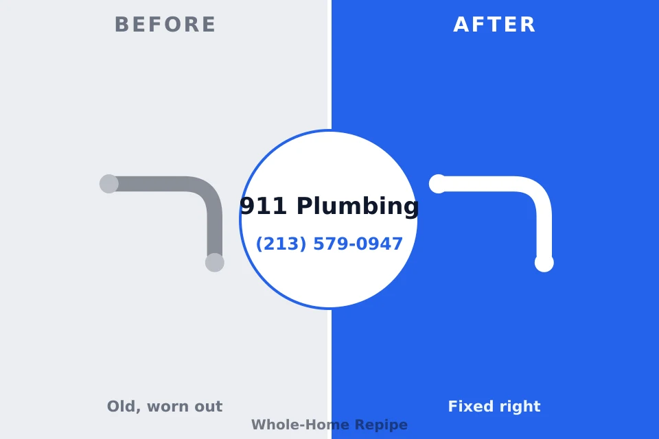 Before and after: plumbing repair Bloomingdale, GA